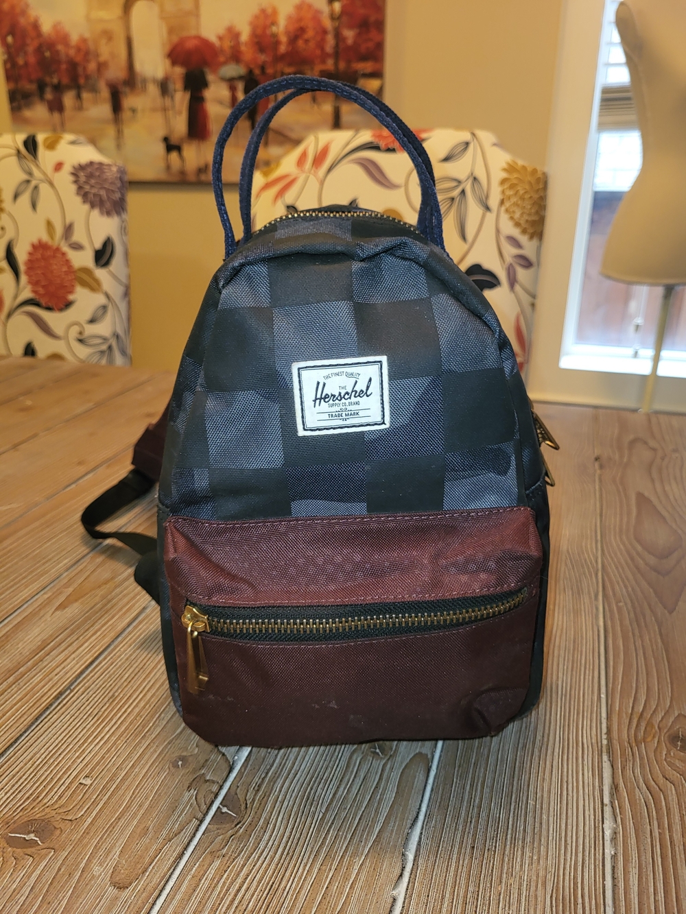 Herschel Supply Company Mini Backpack - Black Check & Brown